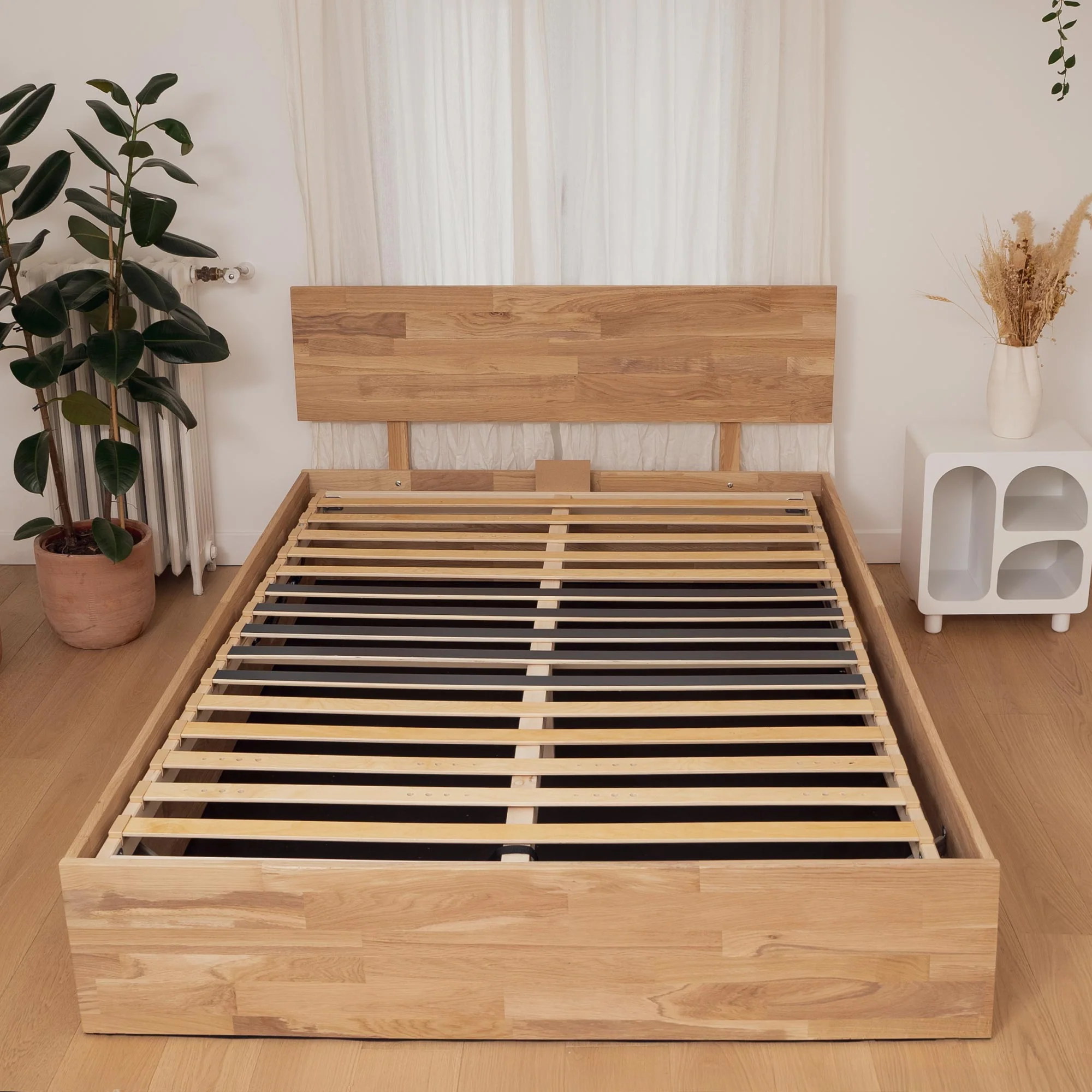 Sommier zoné coffre chêne bois massif avec tête de lit - Image 3