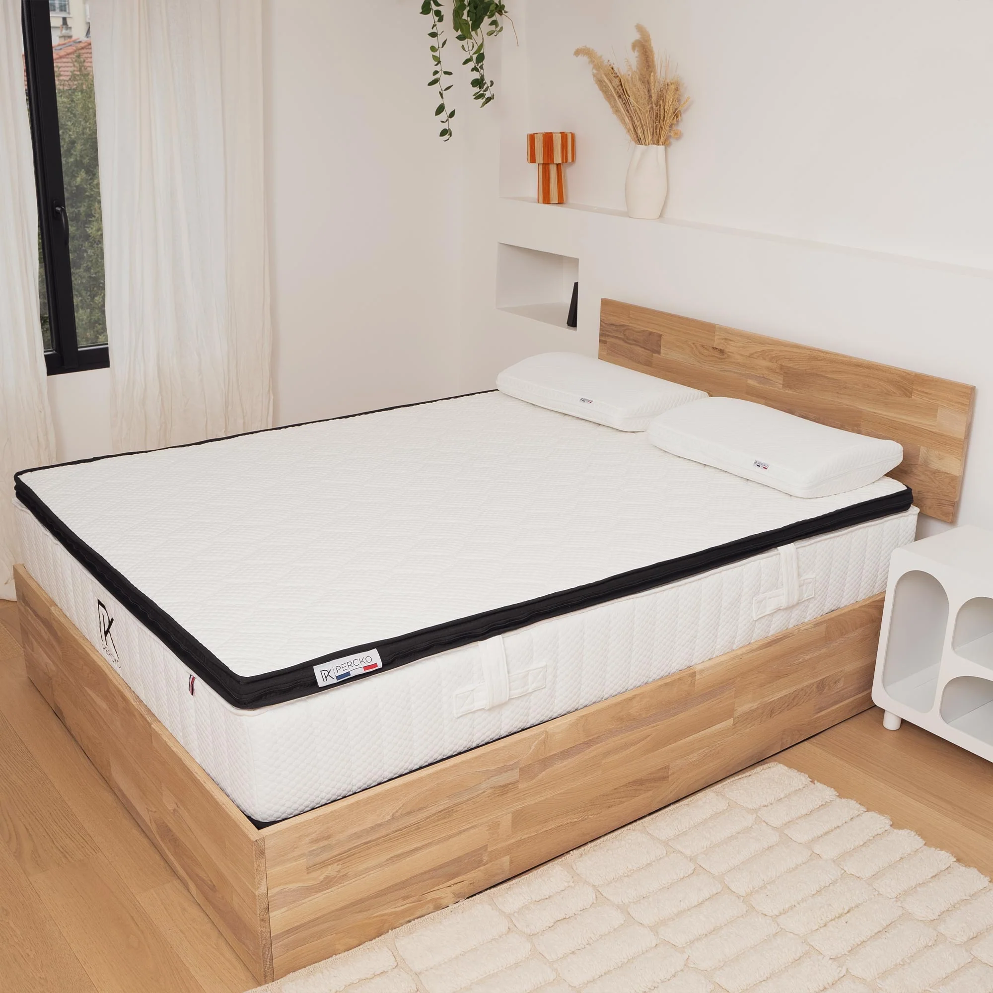 Sommier zoné coffre chêne bois massif avec tête de lit - Image 5