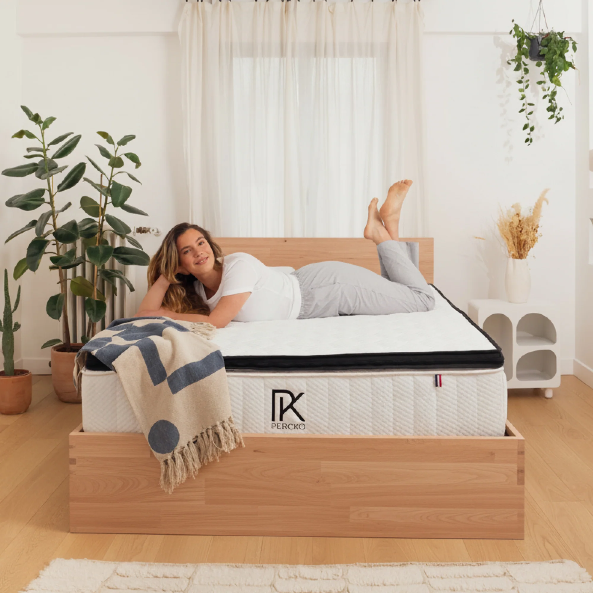 Sommier zoné coffre hêtre bois massif avec tête de lit - Image 6